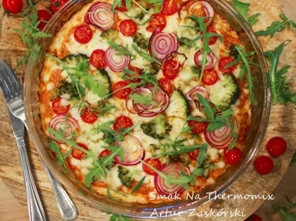 pizza wegetariańska na spodzie z kalafiora