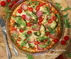 pizza wegetariańska na spodzie z kalafiora